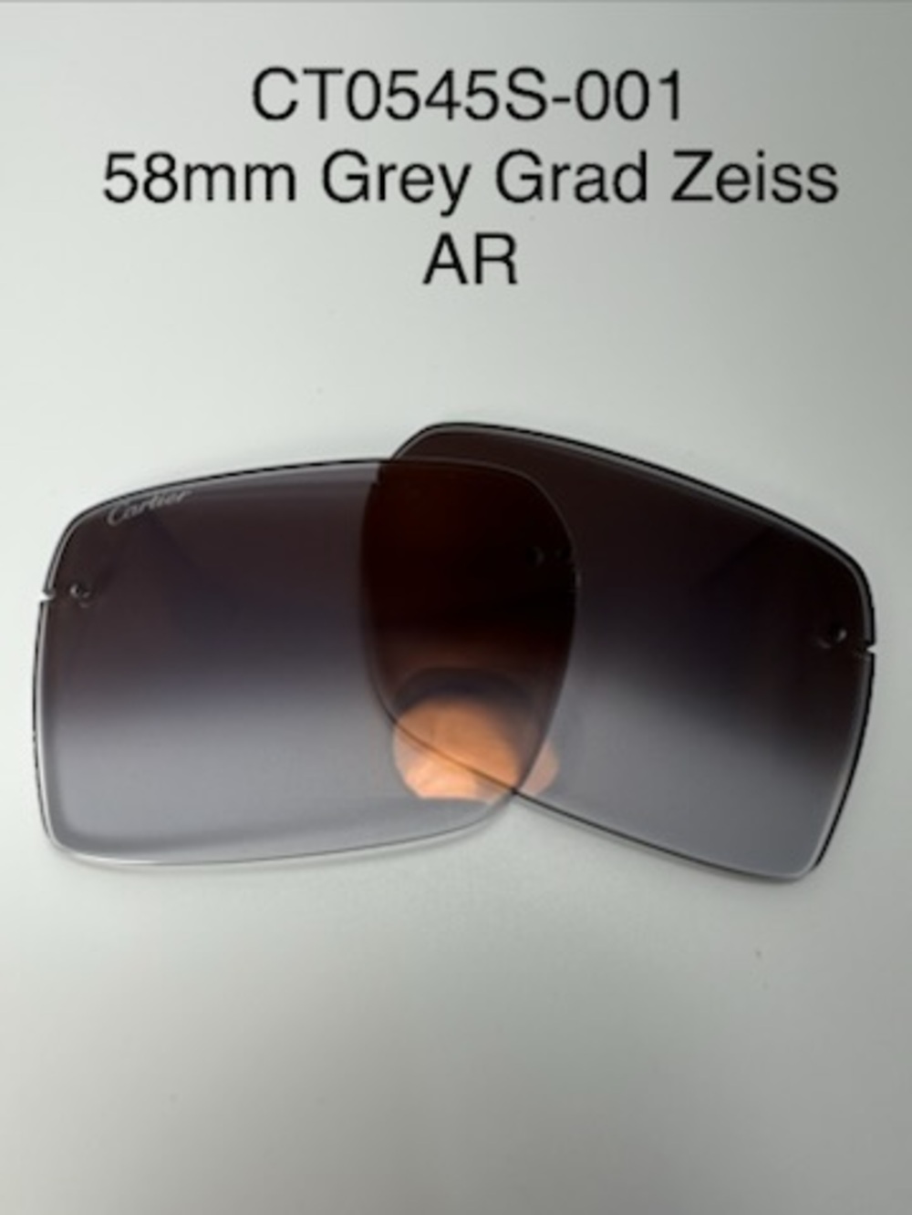 Cartier CT0545S-001 Replacement Lenses 58mm Grey Gradient Zeiss AR